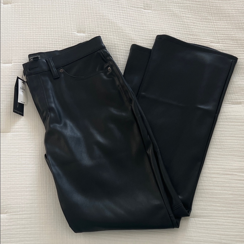 Banana Republic Vegan Black Leather Mid-Rise Bootcut Pants NWT